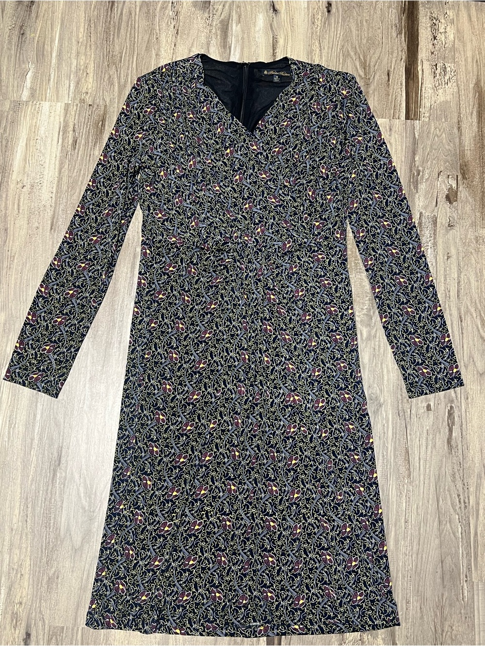 Brooks Brothers Violette Print Jersey Faux Wrap Dress Size M